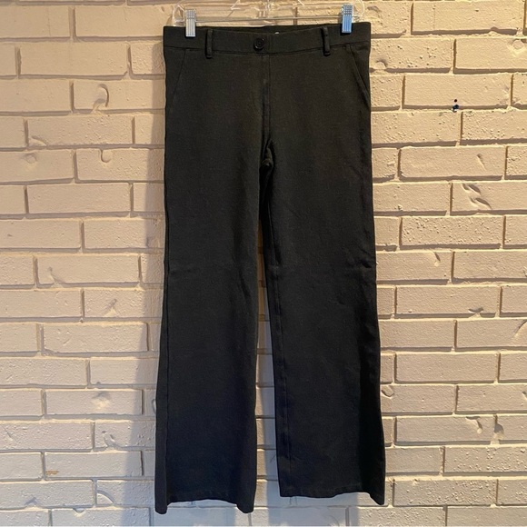 Betabrand Charcoal Gray Classic Straight Leg Dress, Yoga, Career Pants Medium P - Picture 4 of 11